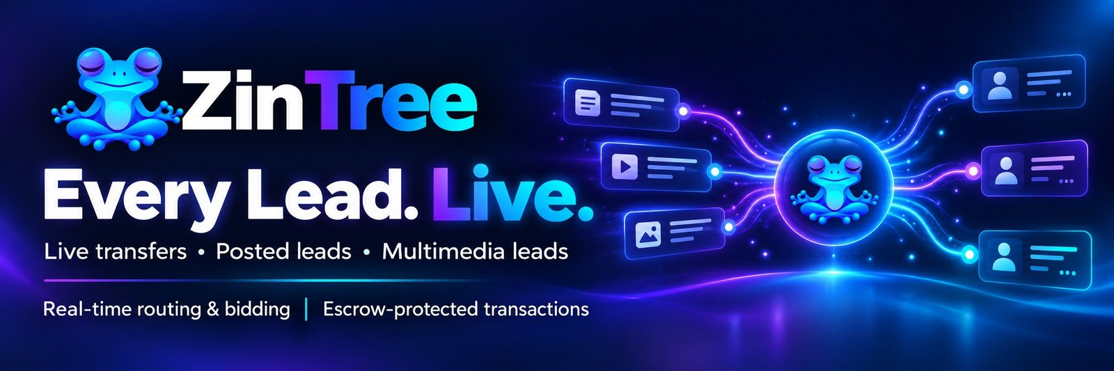 ZinTree – Every lead. Live. Live transfers, posted leads and multimedia leads with real-time routing and escrow-protected transactions.